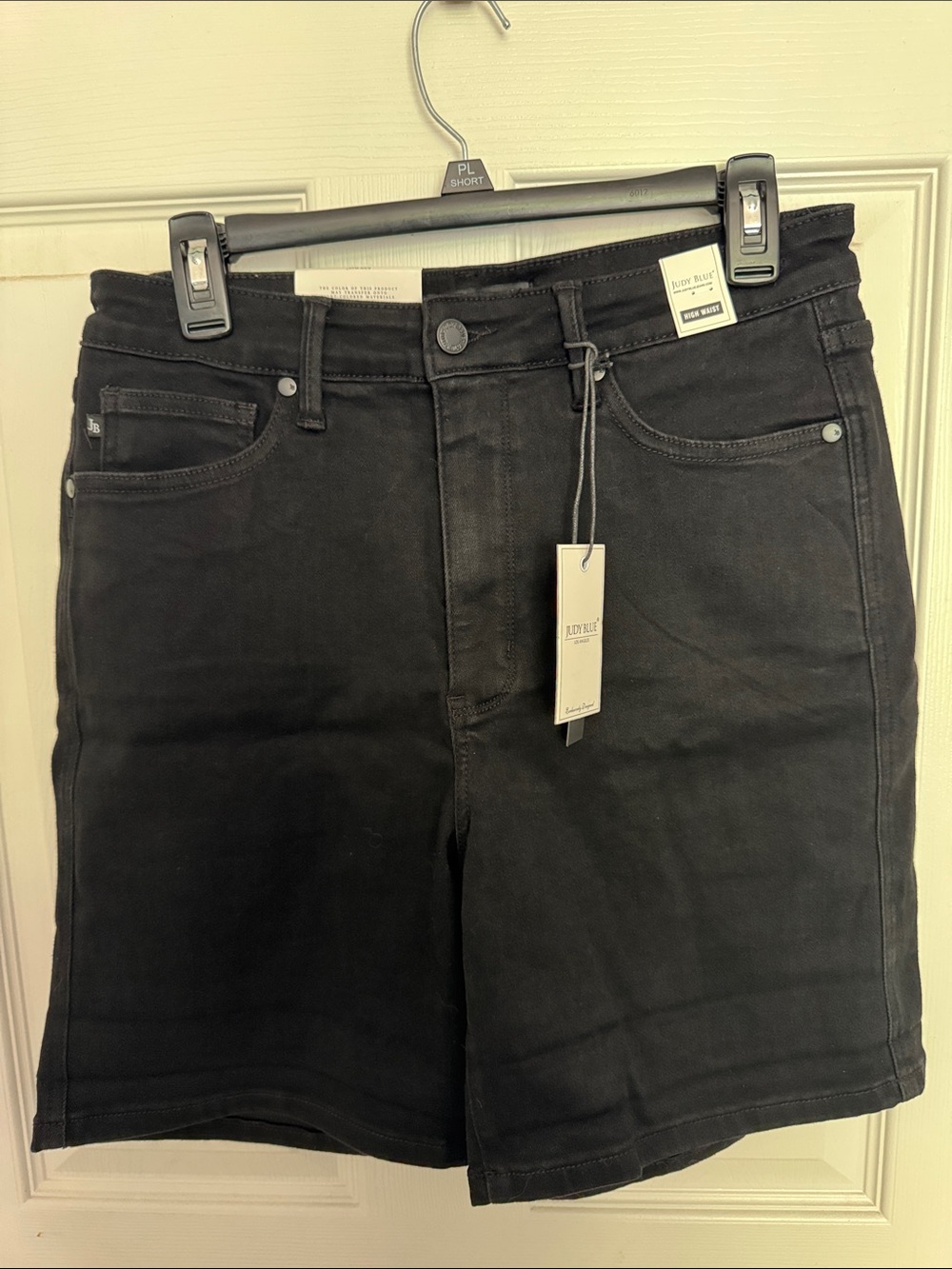 NWT Judy Blue High-Waist Black Denim Shorts with Tummy Control Top